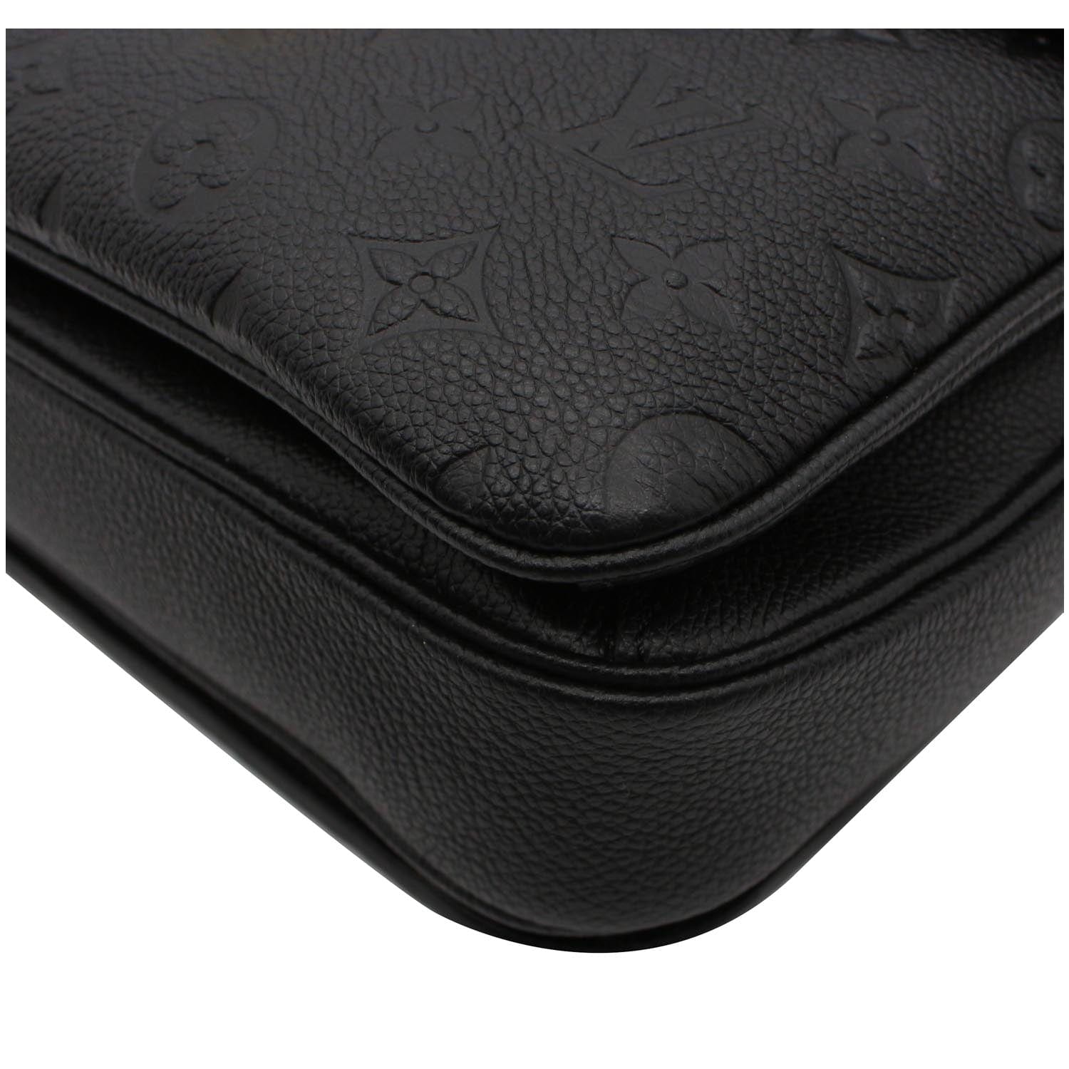 LOUIS VUITTON Metis Pochette Empreinte Leather Shoulder Bag Black