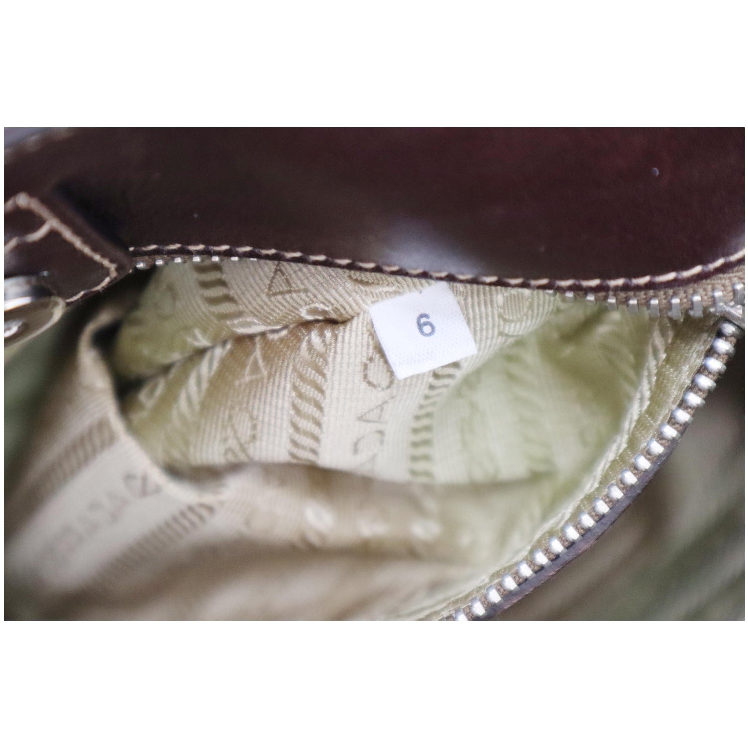 PRADA Jacquard Logo Canvas Leather Tote Shoulder Bag Beige