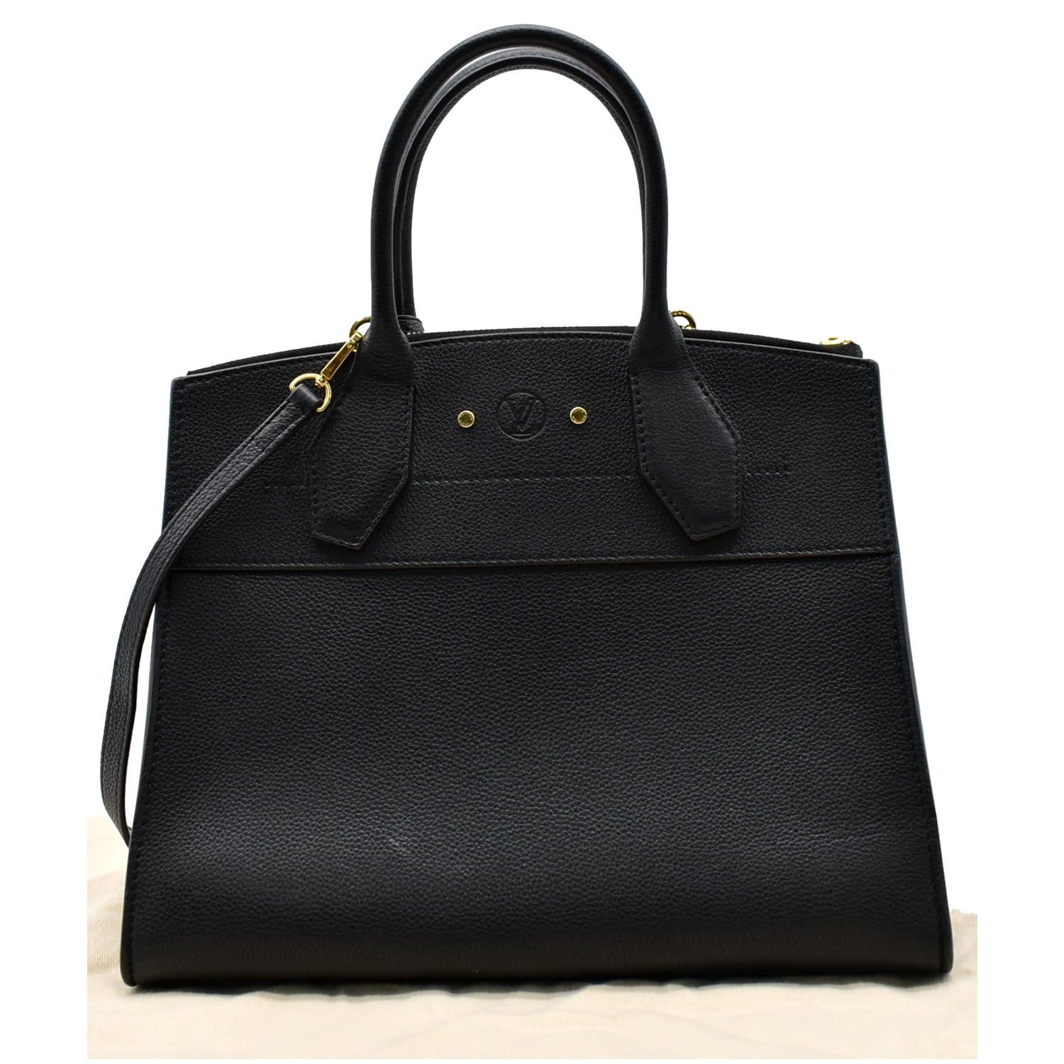 LOUIS VUITTON City Steamer MM Leather Shoulder Bag Noir