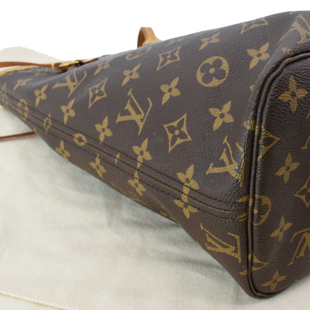 LOUIS VUITTON Neverfull MM Monogram Canvas Shoulder Bag Brown