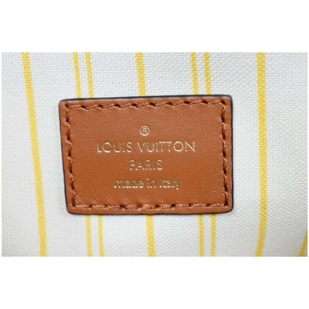 LOUIS VUITTON Onthego MM Monogram Raffia Shoulder Bag Tan