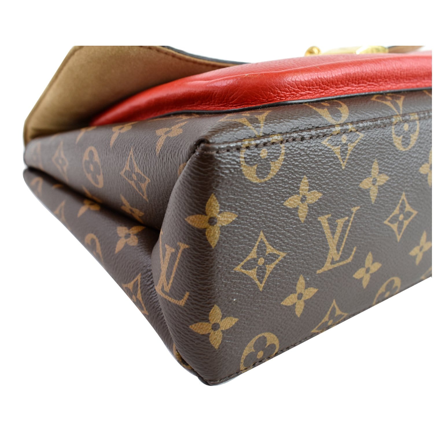 LOUIS VUITTON Marignan Monogram Canvas Messenger Shoulder Bag Coquelicot