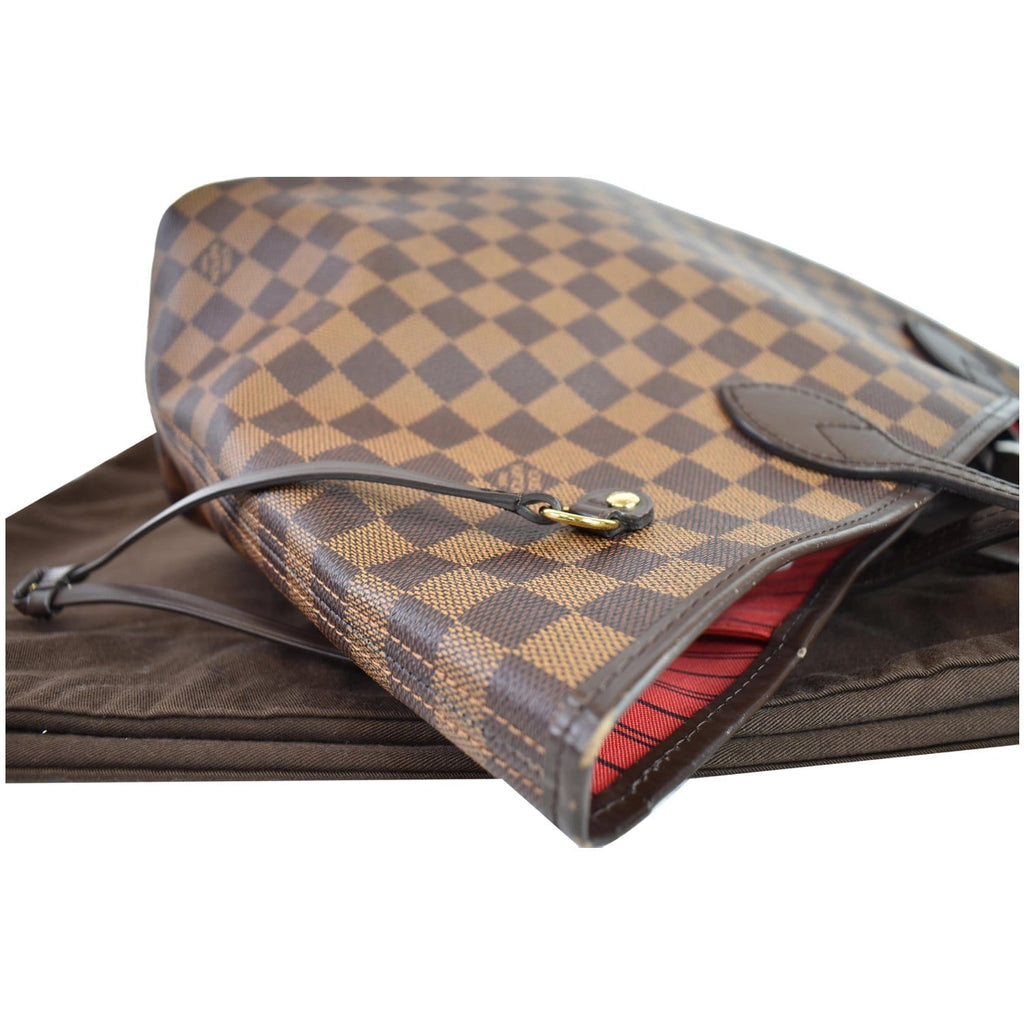 LOUIS VUITTON Neverfull MM Damier Ebene Shoulder Bag Brown