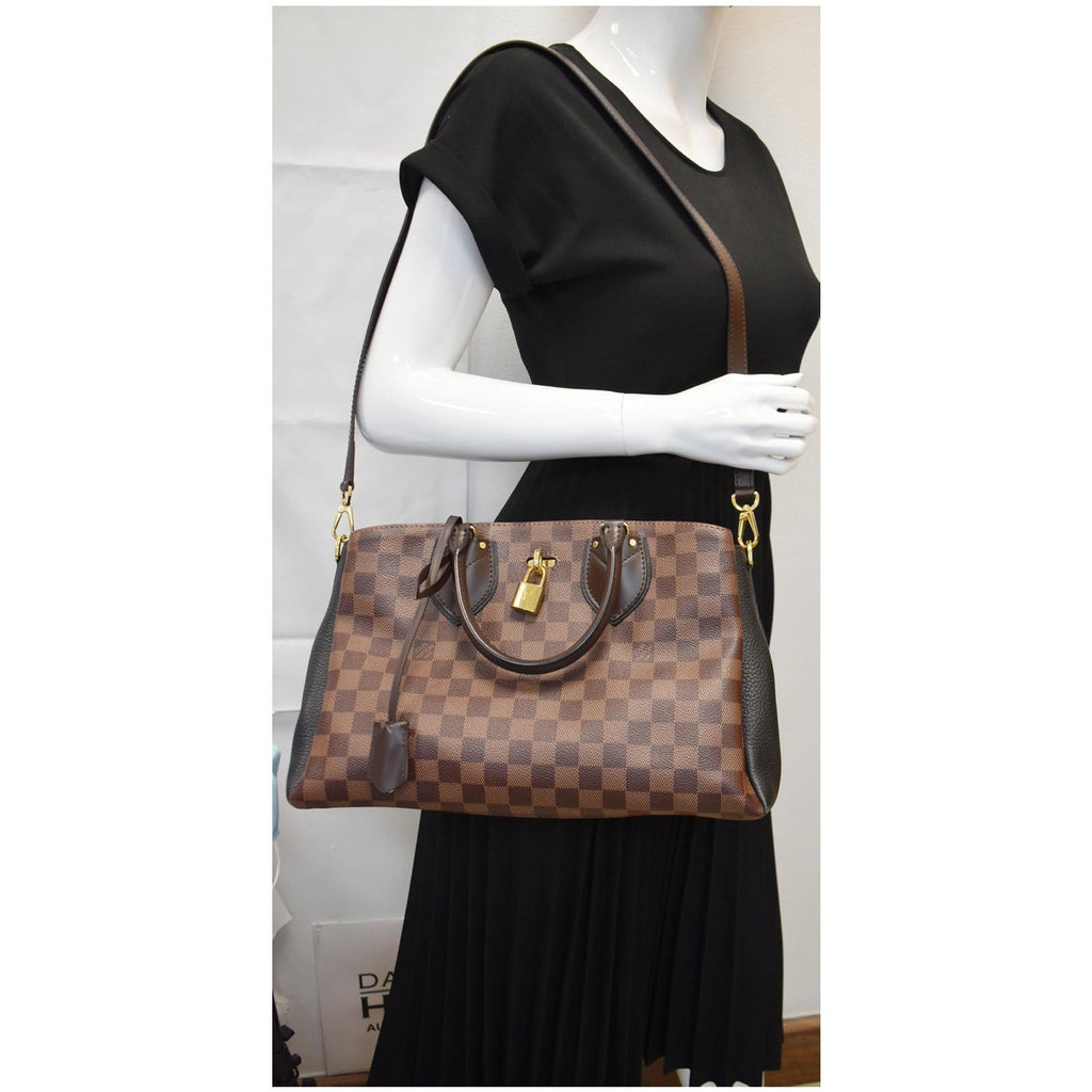 LOUIS VUITTON Normandy Damier Ebene Shoulder Bag Brown