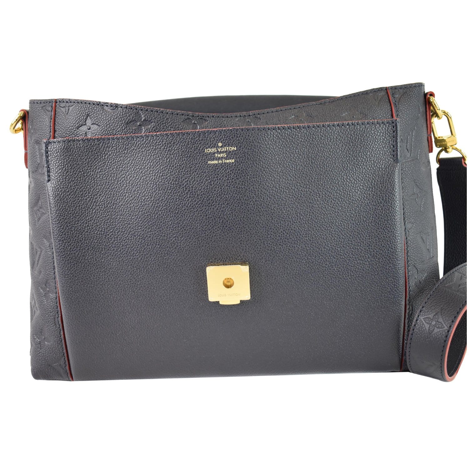 LOUIS VUITTON Blanche MM Empreinte Leather Shoulder Bag Marine
