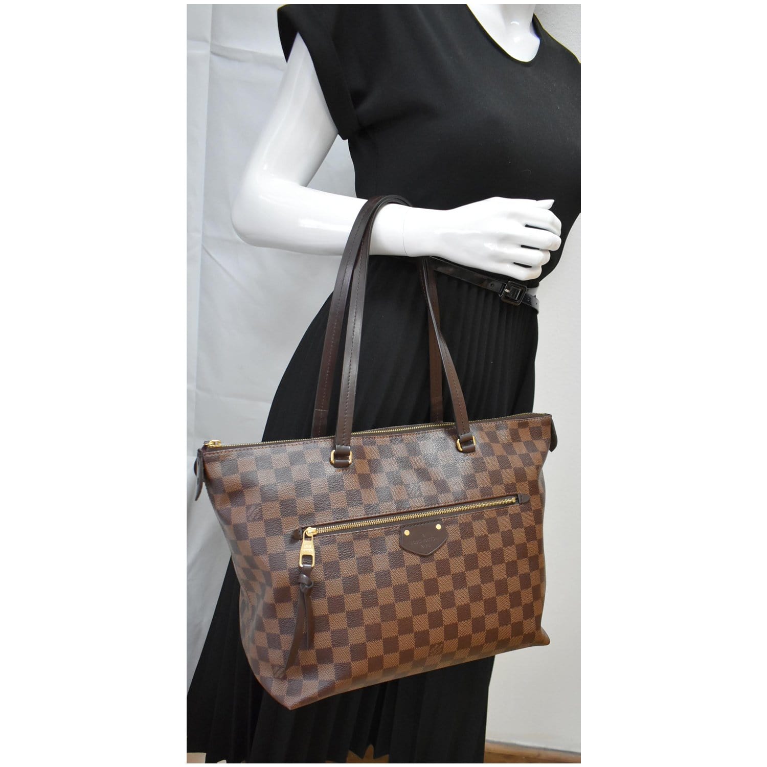 LOUIS VUITTON Iena MM Damier Ebene Shoulder Bag Brown