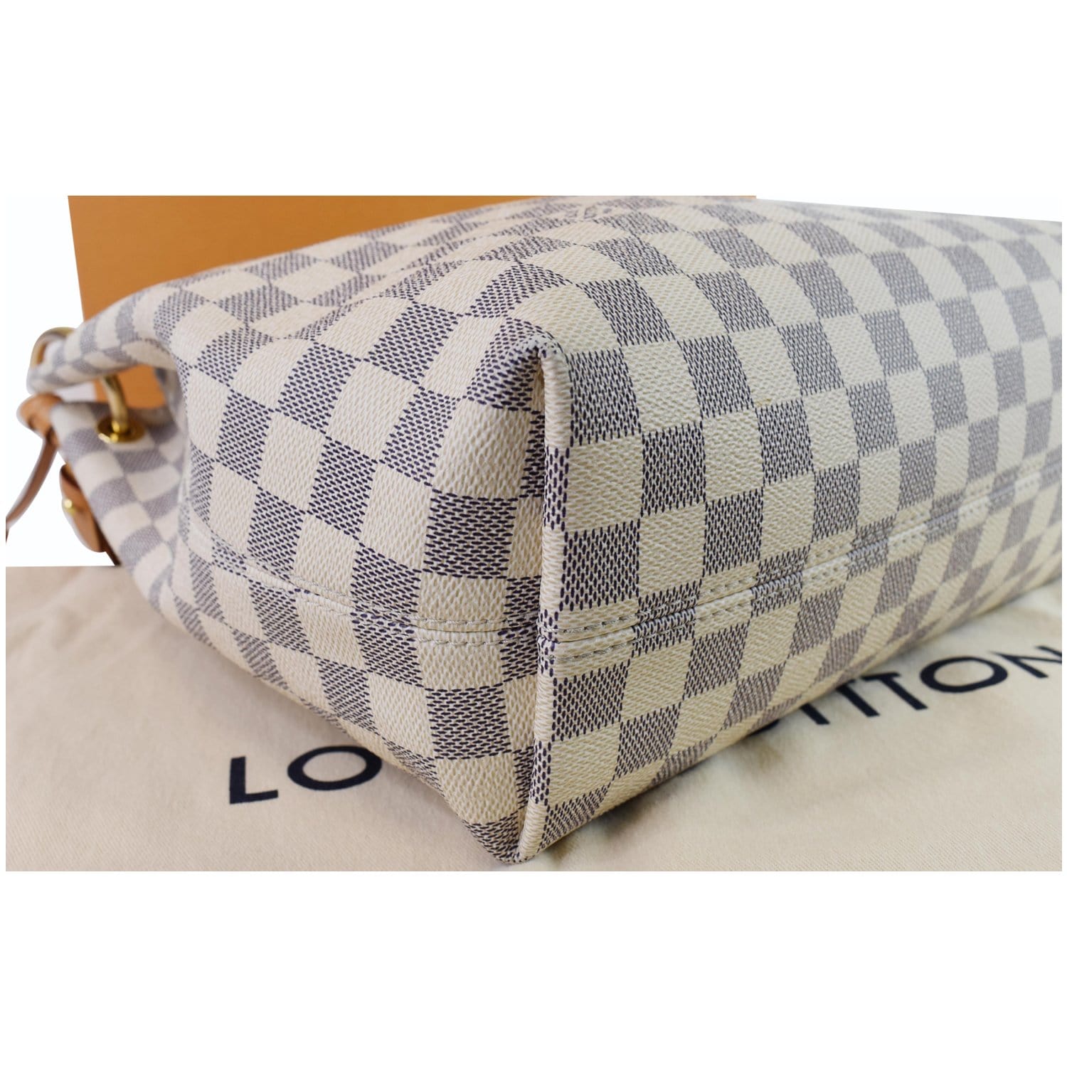 LOUIS VUITTON Graceful PM Damier Azur Shoulder Bag White