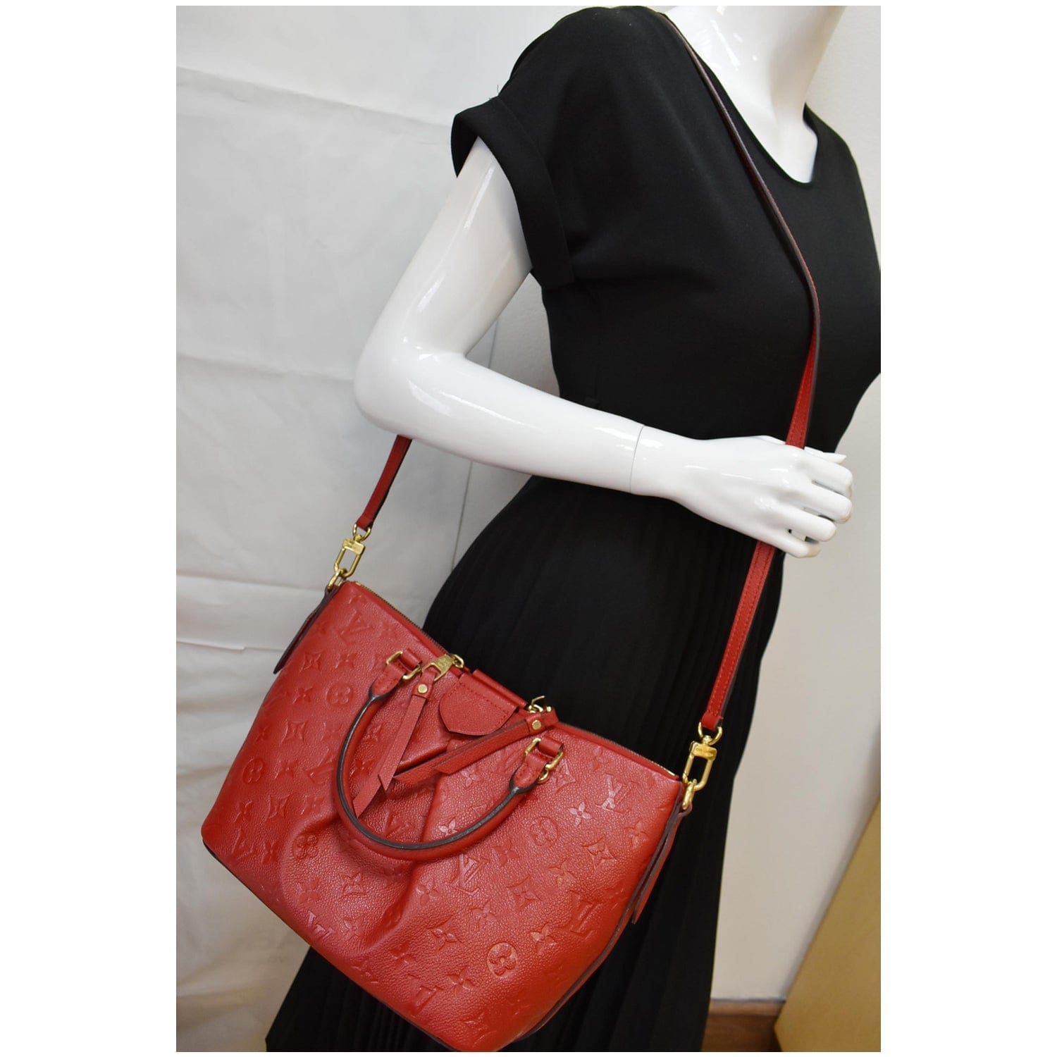LOUIS VUITTON Mazarine PM Monogram Empreinte Shoulder Bag Red