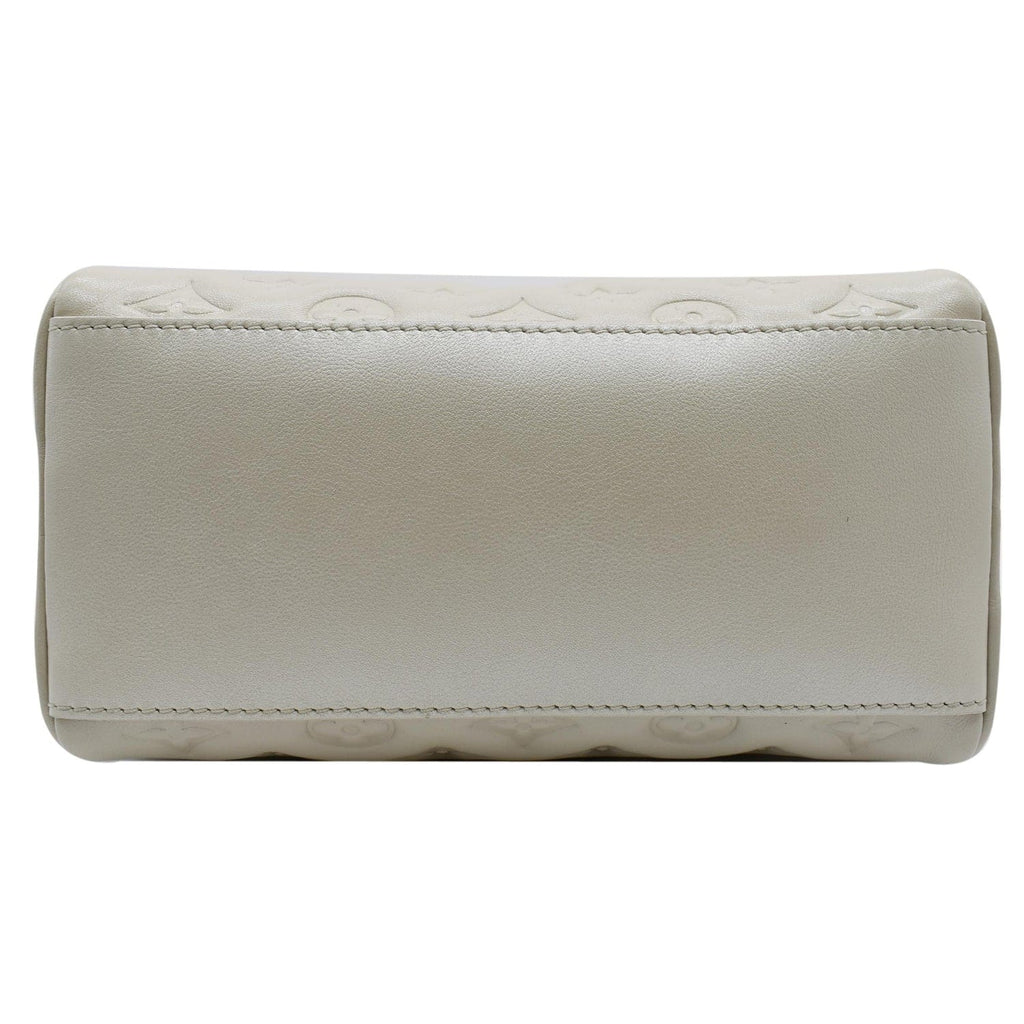 LOUIS VUITTON Speedy Limited Edition Bandouliere 22 Embossed Leather Shoulder Bag Ivory