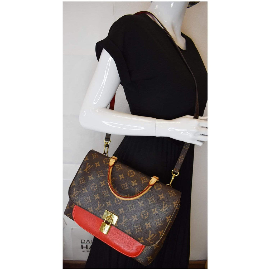 LOUIS VUITTON Marignan Monogram Canvas Shoulder Bag Coquelicot