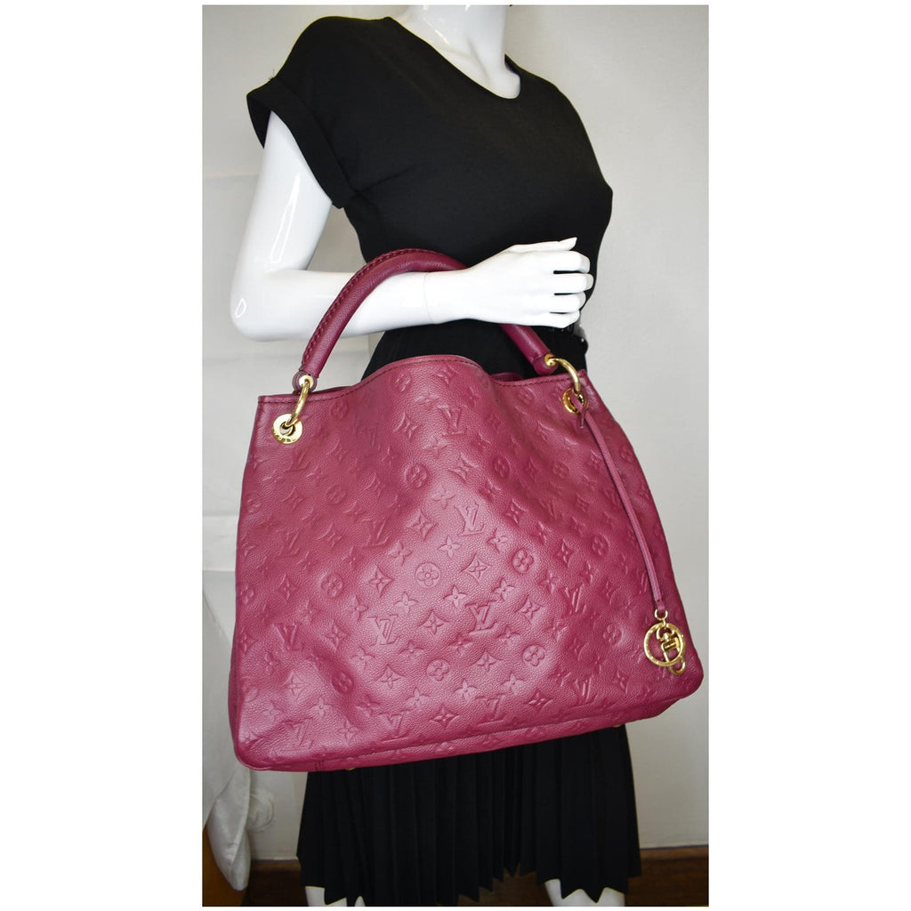 LOUIS VUITTON Artsy MM Empreinte Leather Shoulder Bag Mulberry
