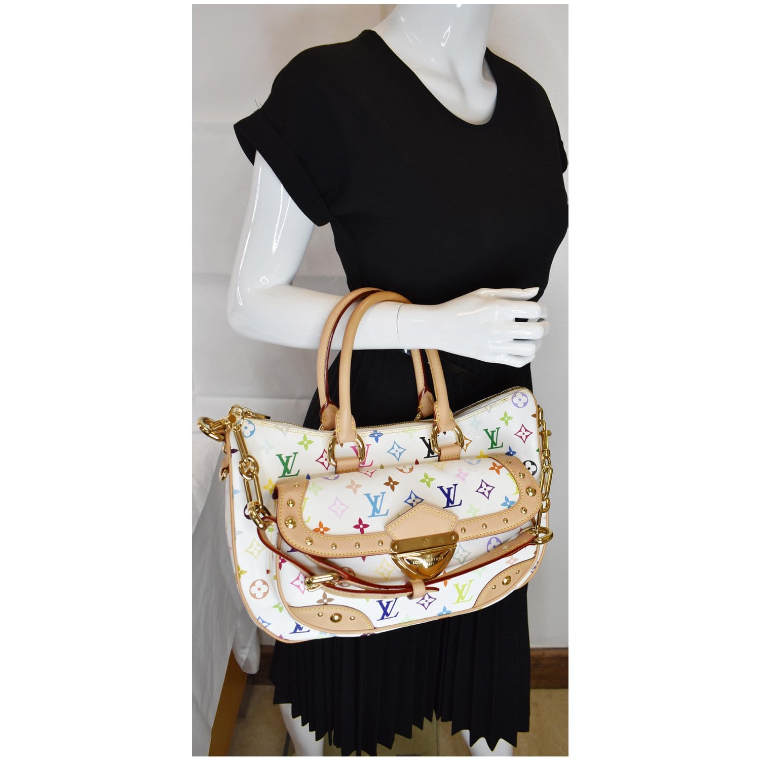 LOUIS VUITTON Rita Multicolor Monogram Shoulder Bag White