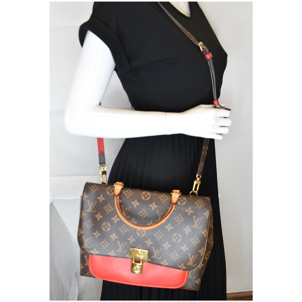 LOUIS VUITTON Marignan Monogram Canvas Messenger Shoulder Bag Coquelicot