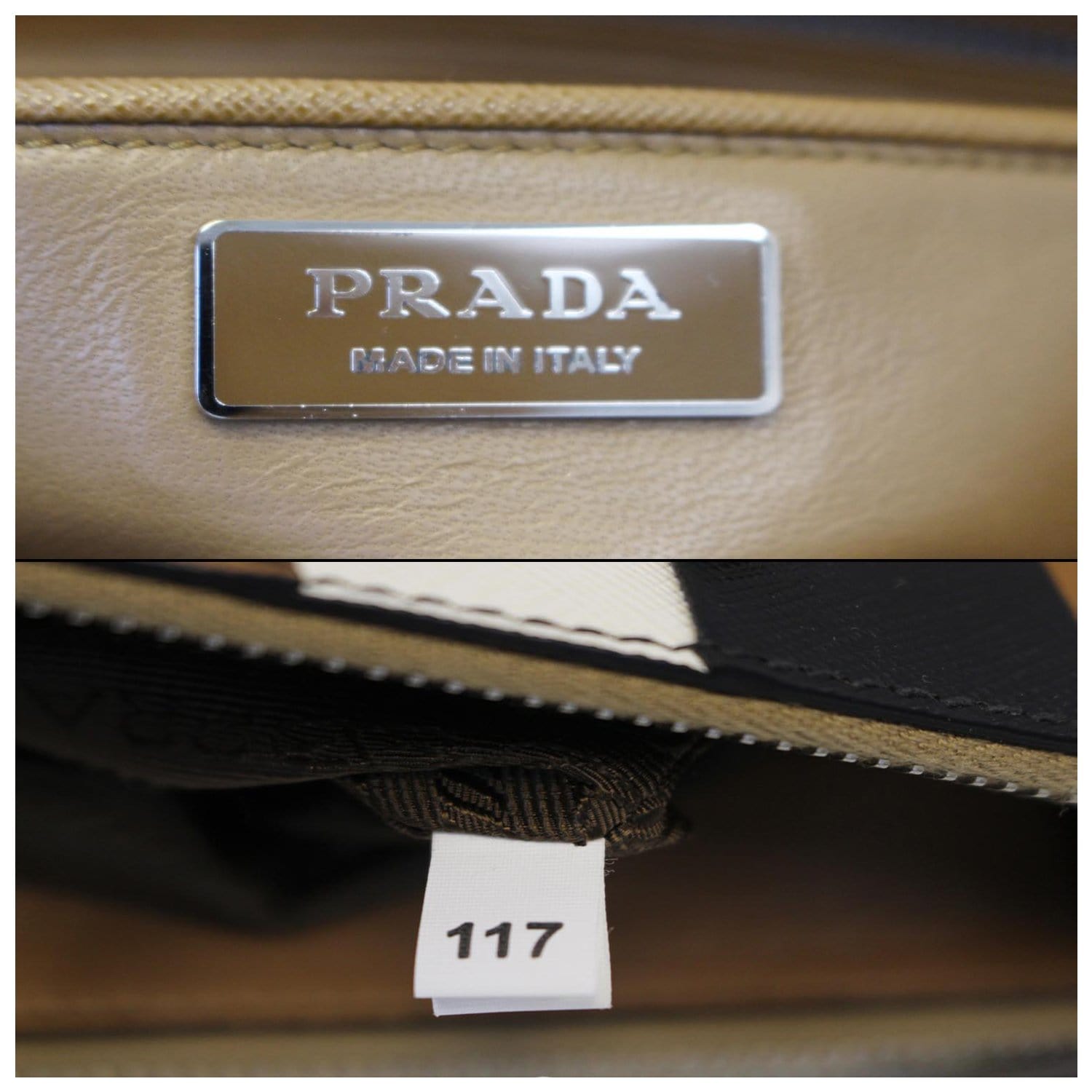 PRADA Galleria Baiadera Striped Saffiano Leather Tote Bag