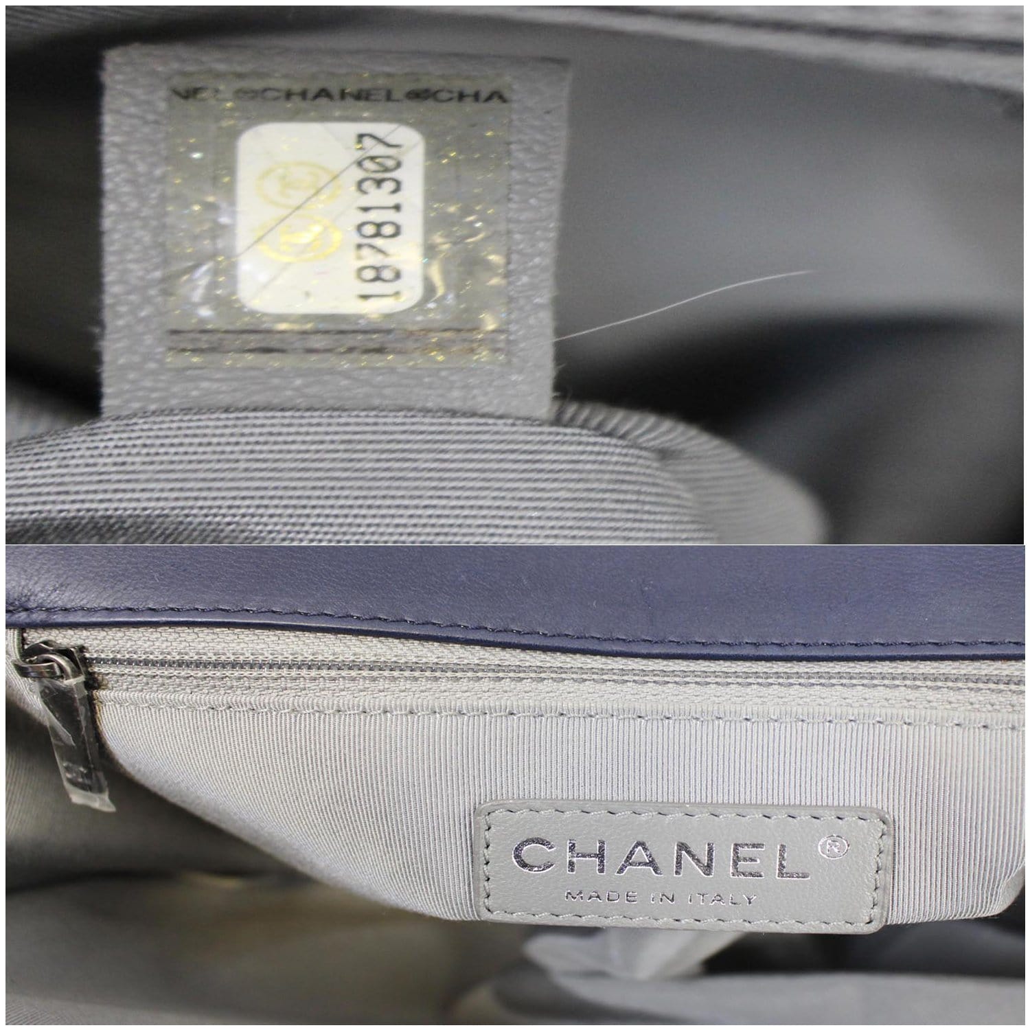 CHANEL New Medium Boy Flap Calfskin Double Stitch Shoulder Bag Navy