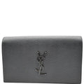 YVES SAINT LAURENT Kate Pebbled Leather Clutch Wallet Black