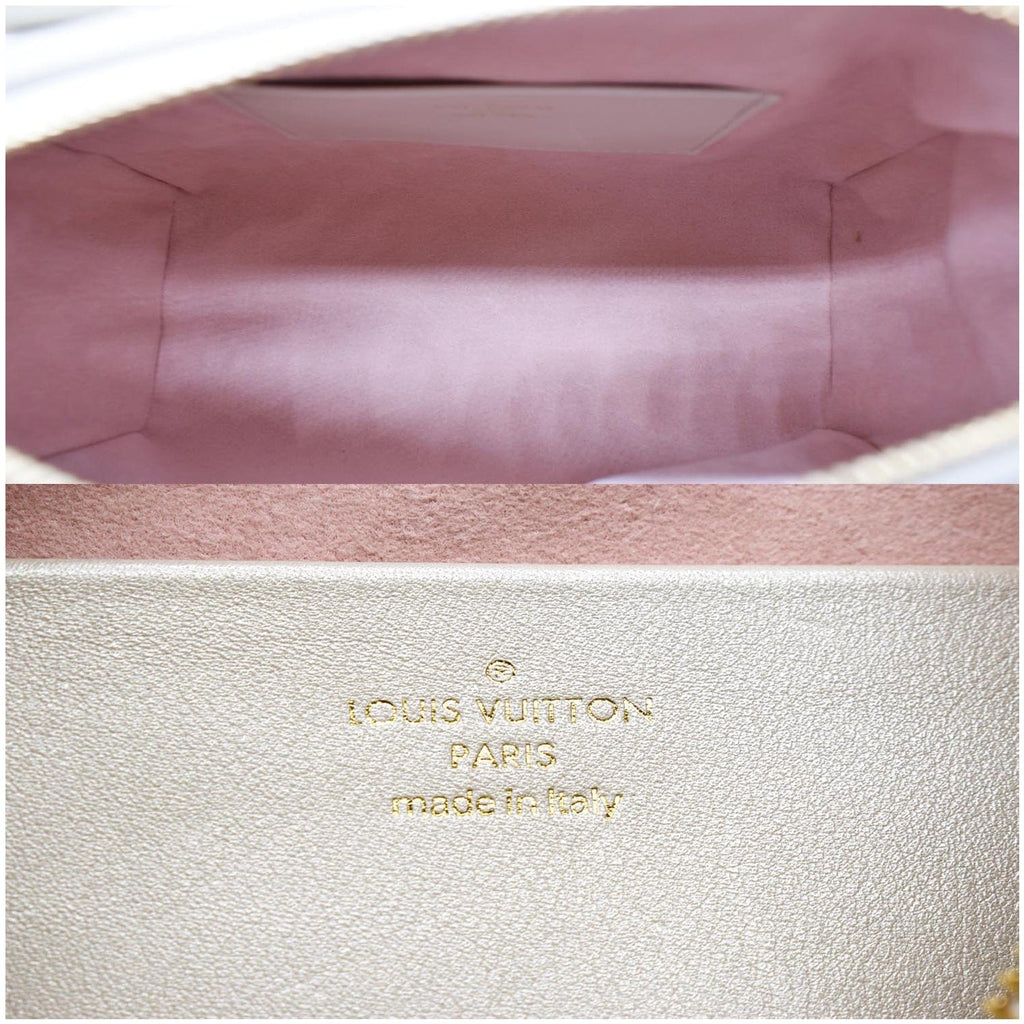 LOUIS VUITTON Speedy Limited Edition Bandouliere 22 Embossed Leather Shoulder Bag Ivory