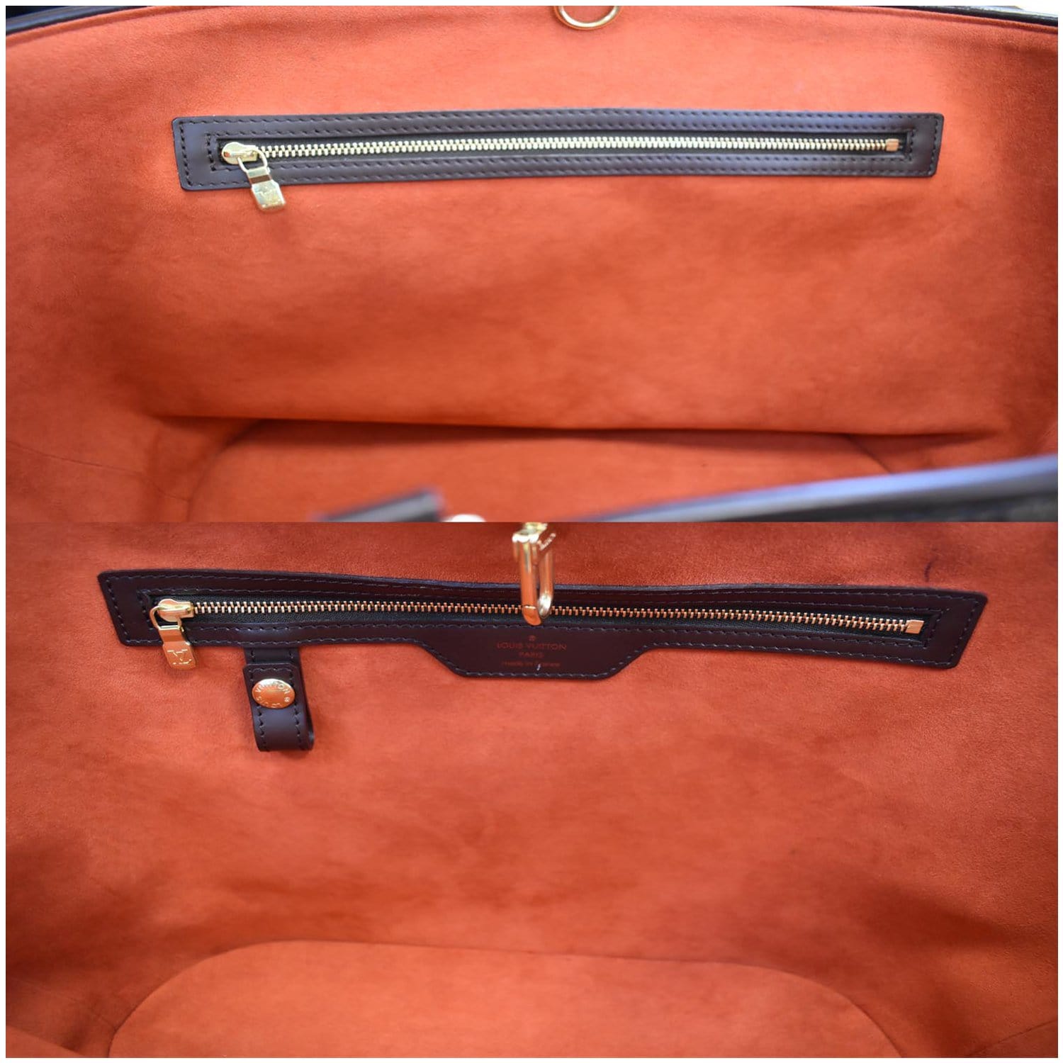 LOUIS VUITTON Manosque GM Damier Ebene Tote Bag Brown