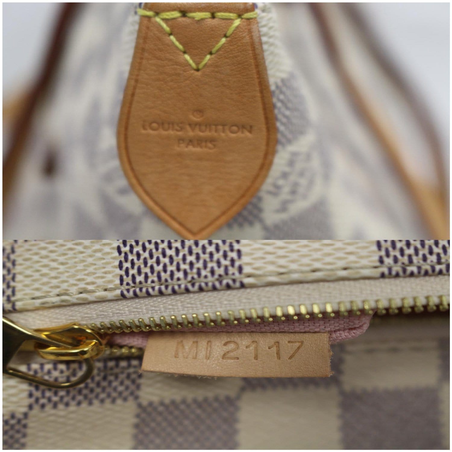 LOUIS VUITTON Iena PM Damier Azur Shoulder Bag White