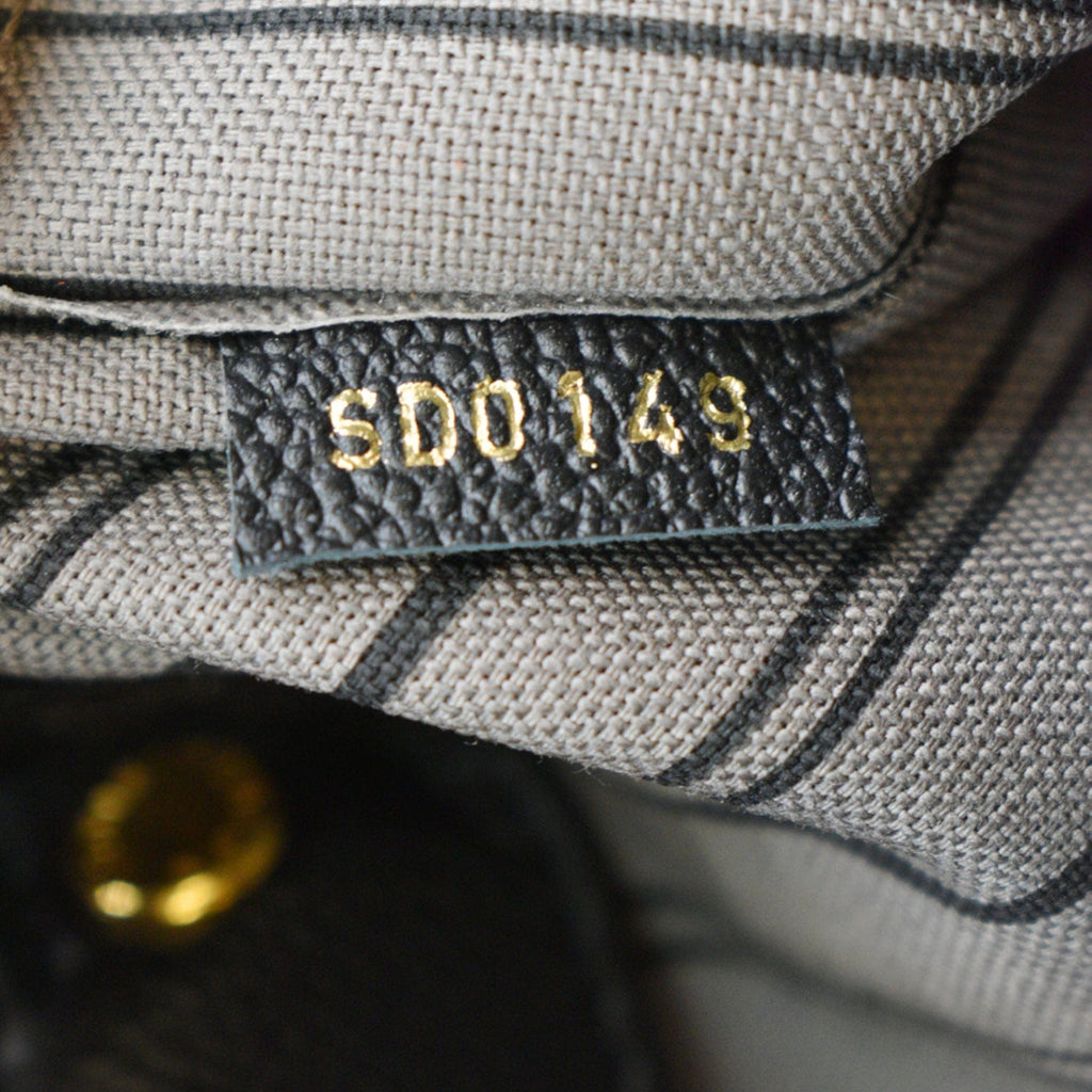 LOUIS VUITTON Montaigne GM Empreinte Leather Shoulder Bag Black