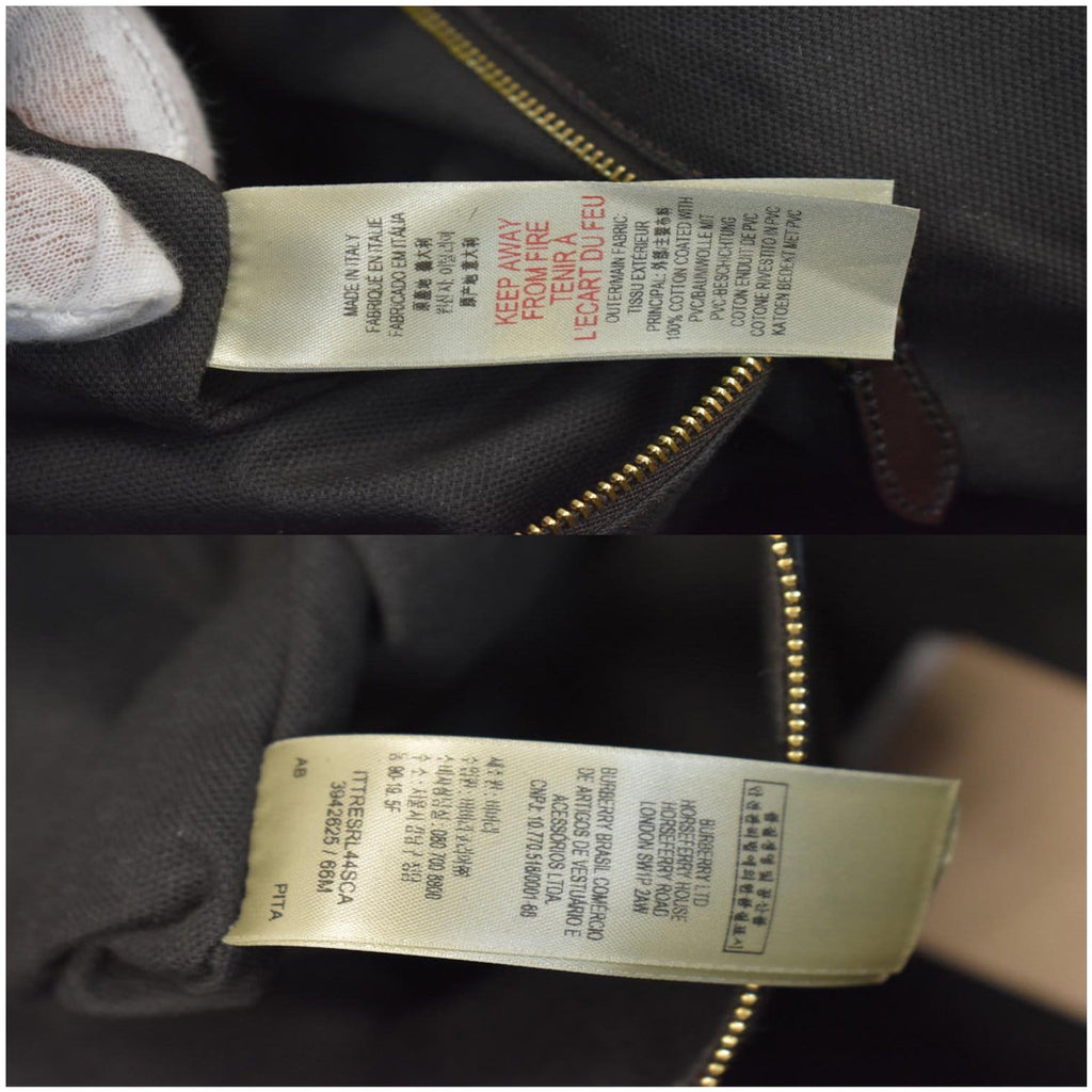 BURBERRY Medium Primrose Haymarket Check Tote Bag Chocolate