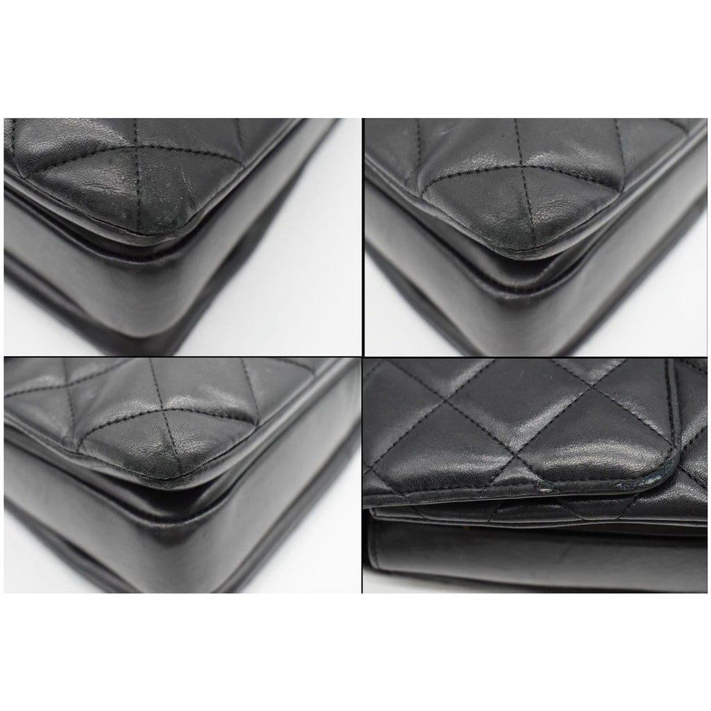 CHANEL Trendy CC Large Flap Quilted Lambskin Leather Shoulder Bag Black