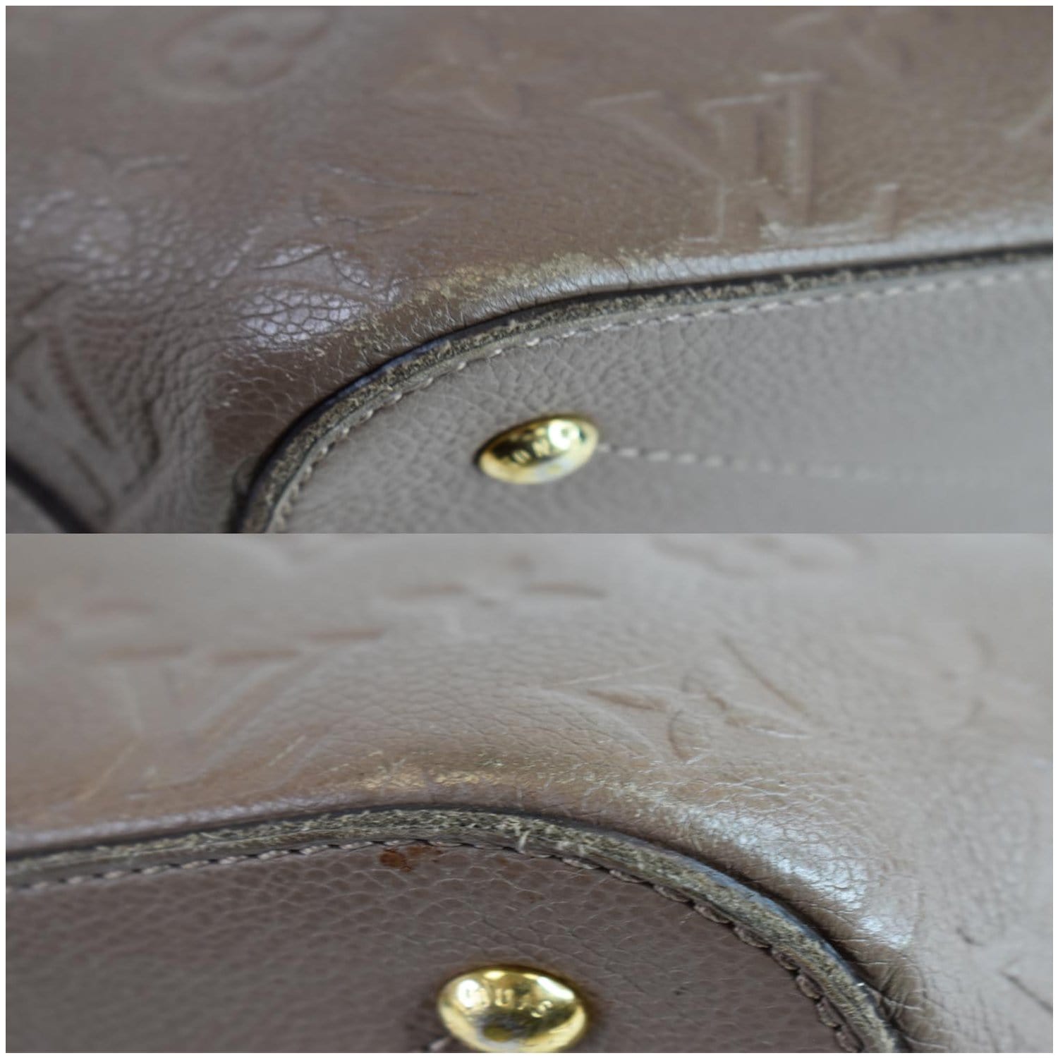 LOUIS VUITTON Mazarine PM Monogram Empreinte Shoulder Bag Taupe