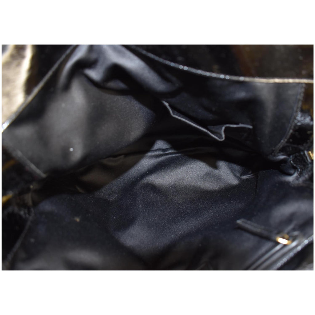 YVES SAINT LAURENT Tribute Embossed Patent Leather Tote Bag Black - Last Call
