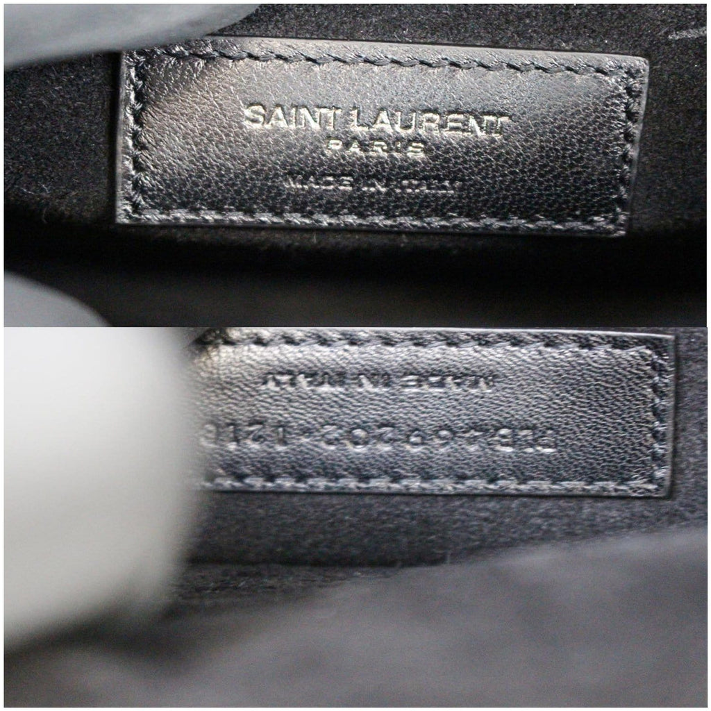YVES SAINT LAURENT Monogram Sunset Medium Braided Shoulder Bag Black
