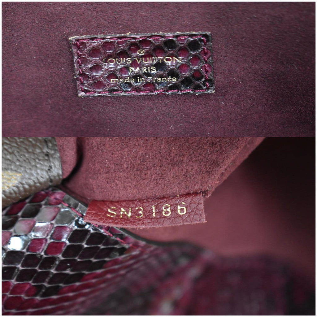 LOUIS VUITTON Pallas Python Monogram Canvas Shoulder Bag Bordeaux