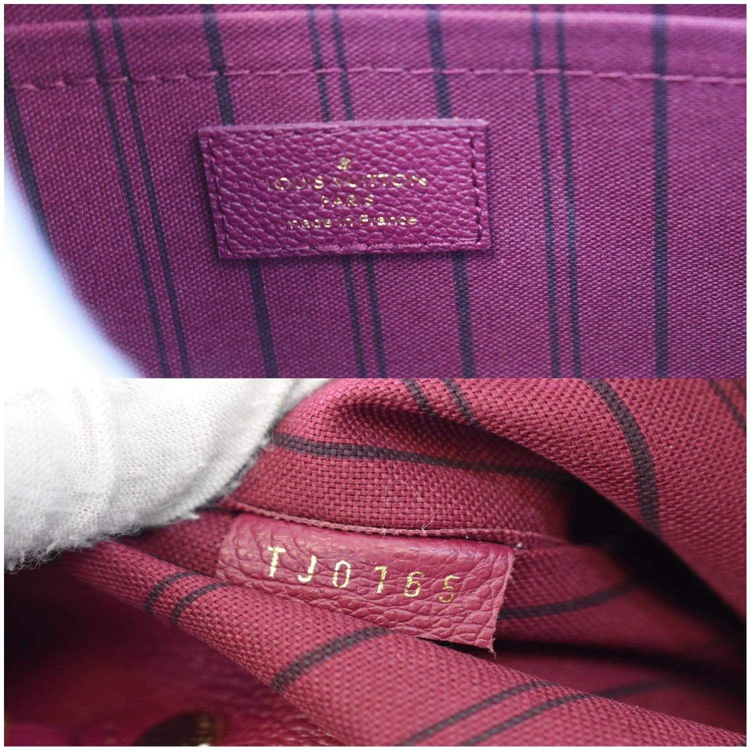 LOUIS VUITTON Montaigne MM Monogram Empreinte Shoulder Bag Raisin