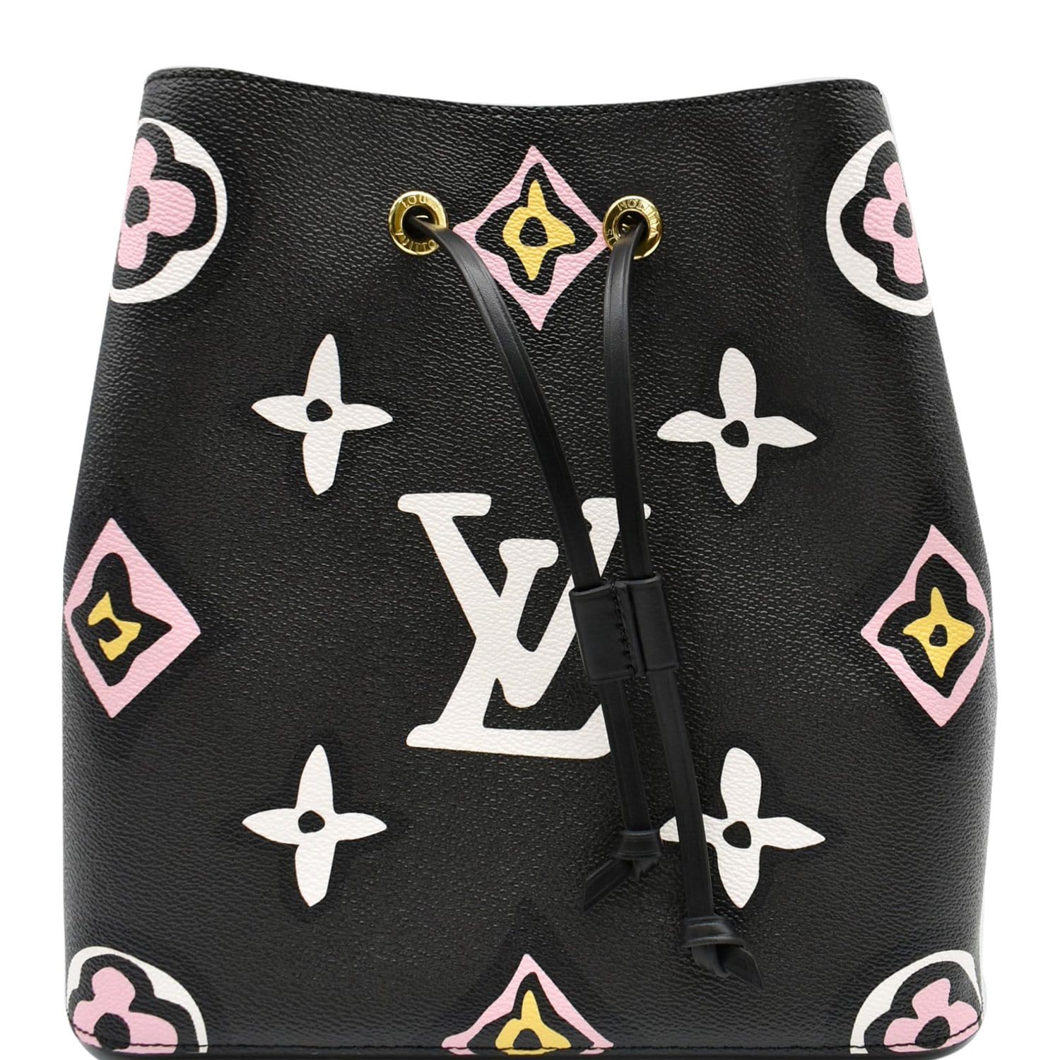 LOUIS VUITTON NeoNoe MM Wild At Heart Monogram Canvas Shoulder Bag Black