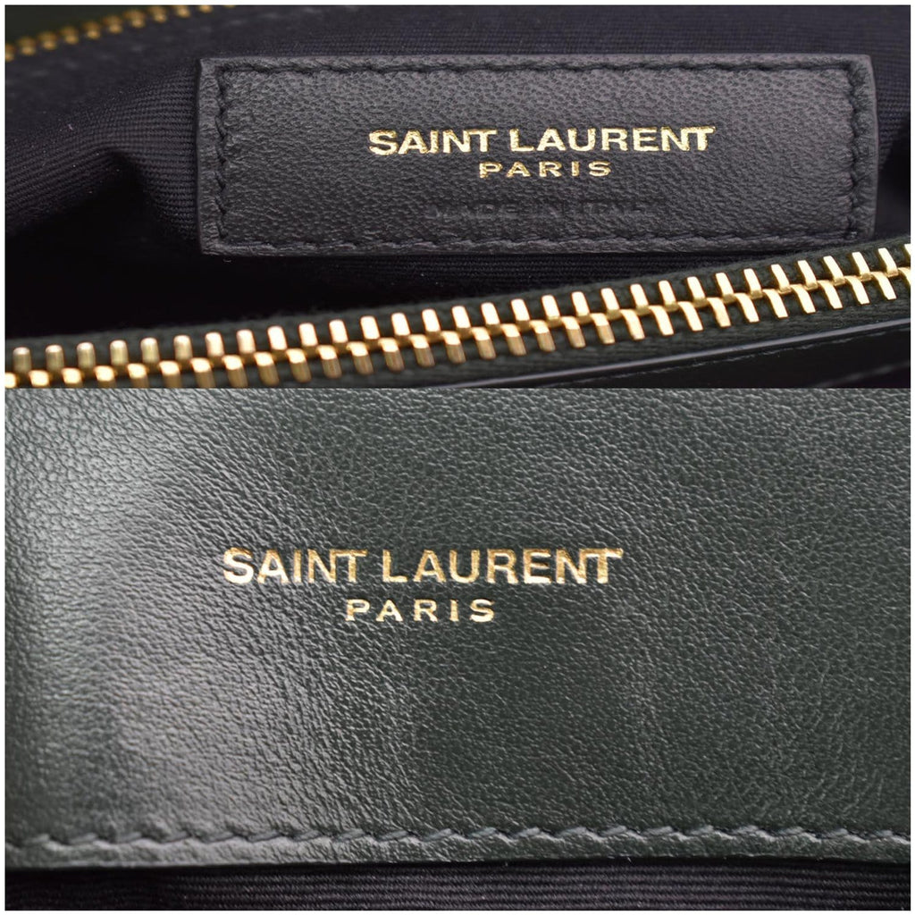 YVES SAINT LAURENT Loulou Medium Matelasse Leather Chain Shoulder Bag Green