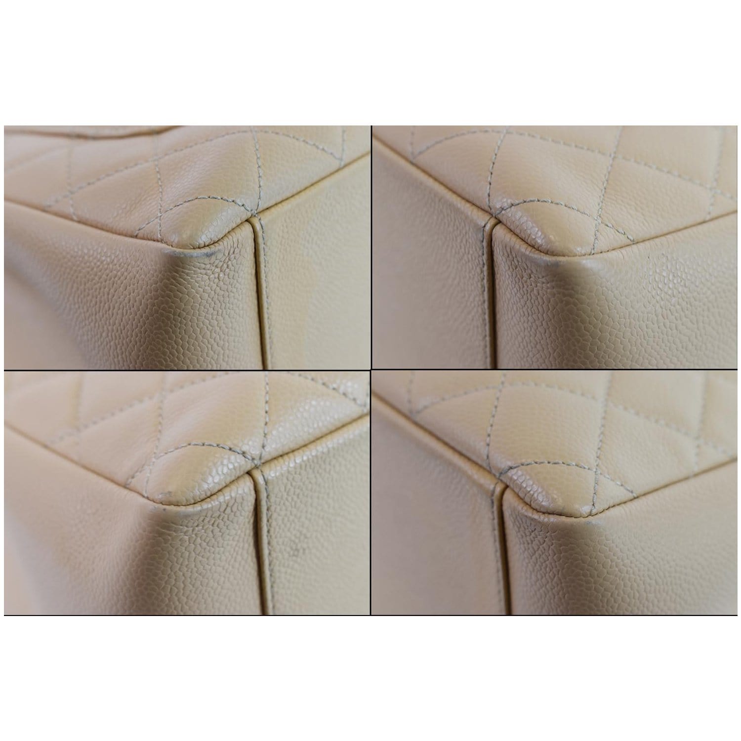 CHANEL Grand Shopping GST Caviar Leather Tote Bag Beige