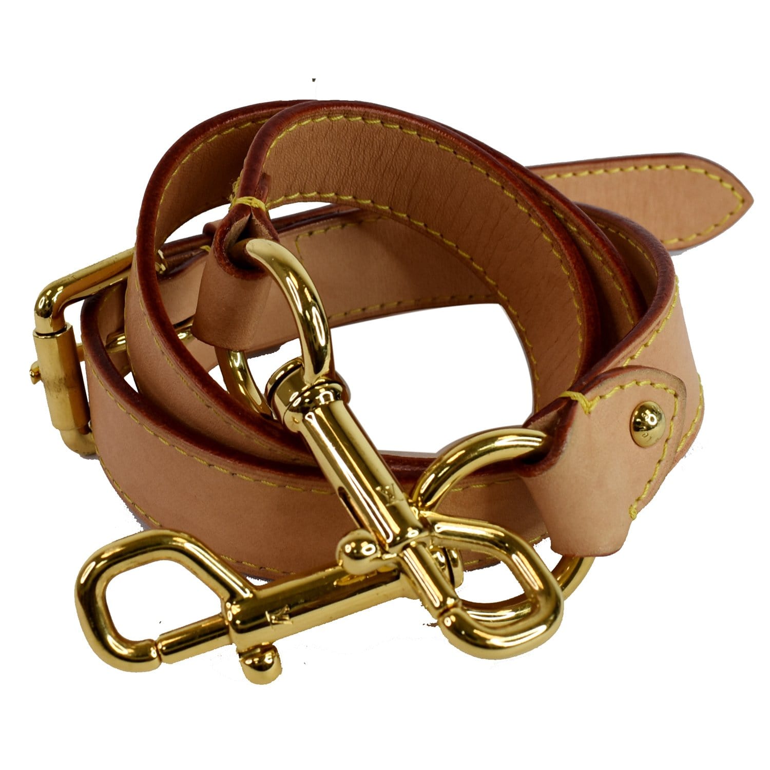 LOUIS VUITTON Leather Shoulder Strap Beige