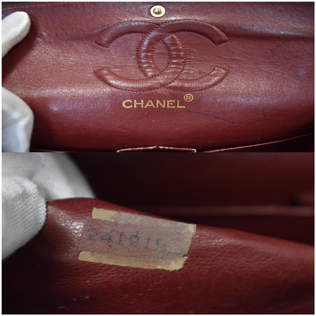 CHANEL CC Vintage Classic Medium Double Flap Calf Shoulder Bag Black