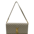 YVES SAINT LAURENT Kate Supple 99 Lambskin Leather Chain Shoulder Bag Light cream