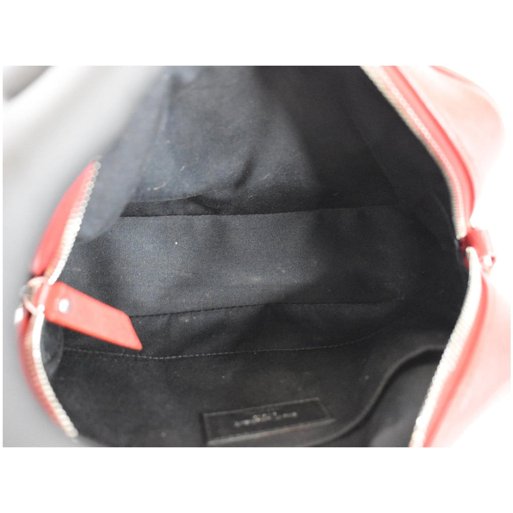 YVES SAINT LAURENT Lou Camera Monogram Leather Shoulder Bag Red