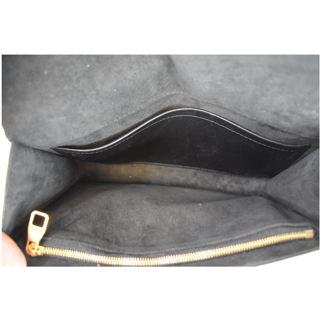LOUIS VUITTON Airy V Louise GM Calfskin Pochette Chain Shoulder Bag Black