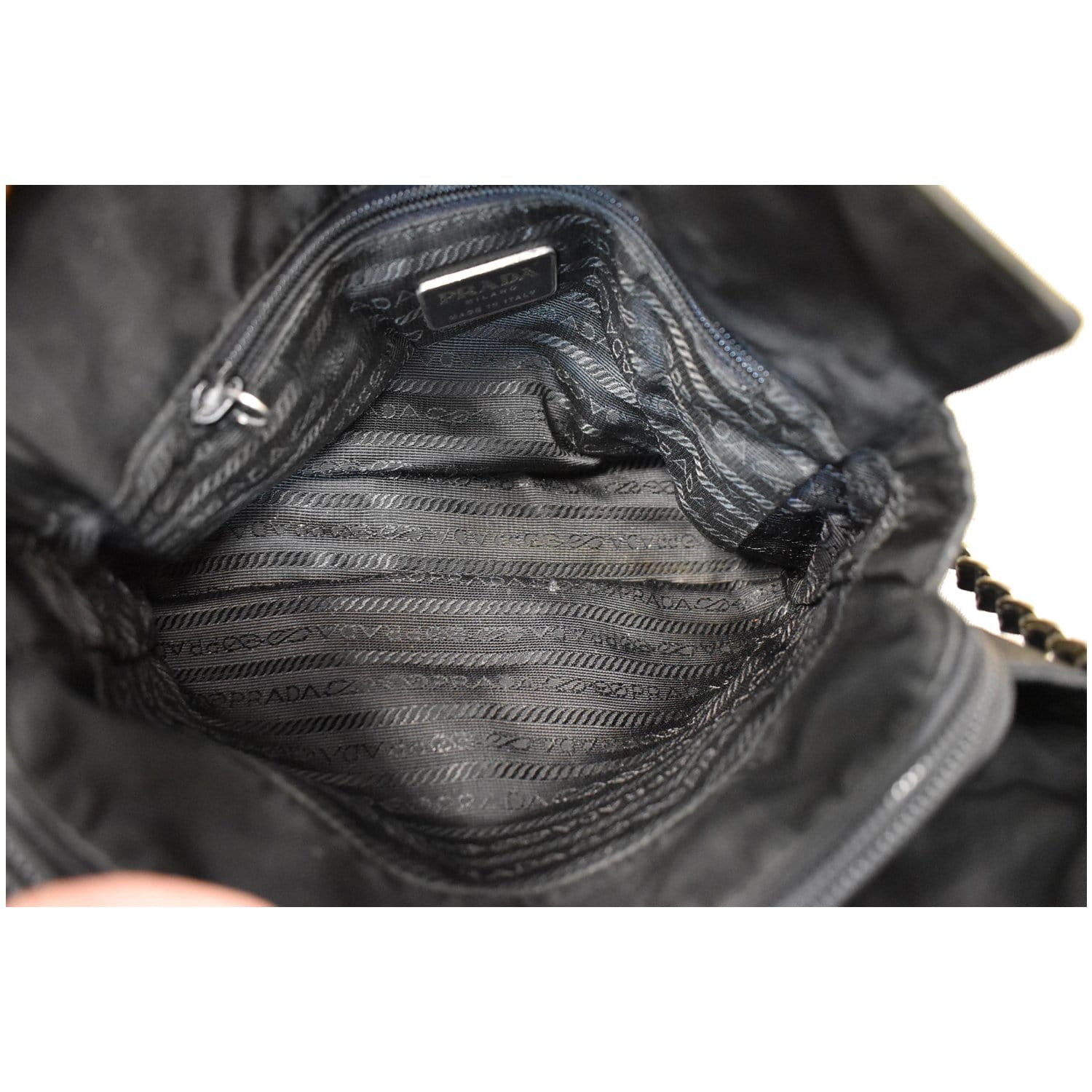 PRADA Tessuto Nylon Tote Shoulder Bag Black