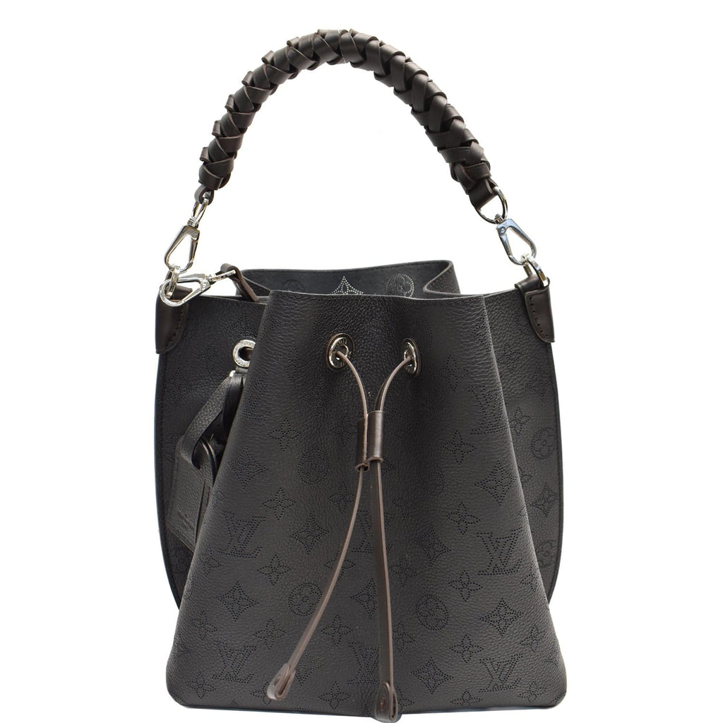 LOUIS VUITTON Muria Mahina Perforated Leather Shoulder Bag Black