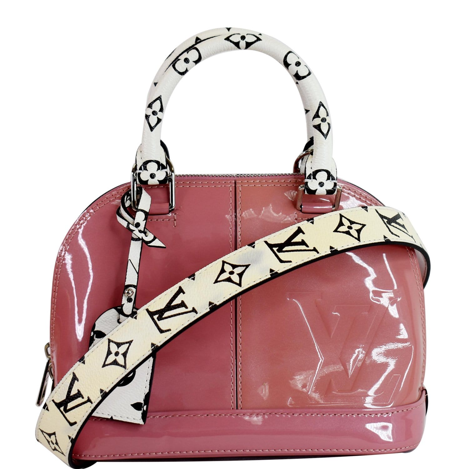 LOUIS VUITTON Alma BB Patent Leather Shoulder Bag Rose Blush