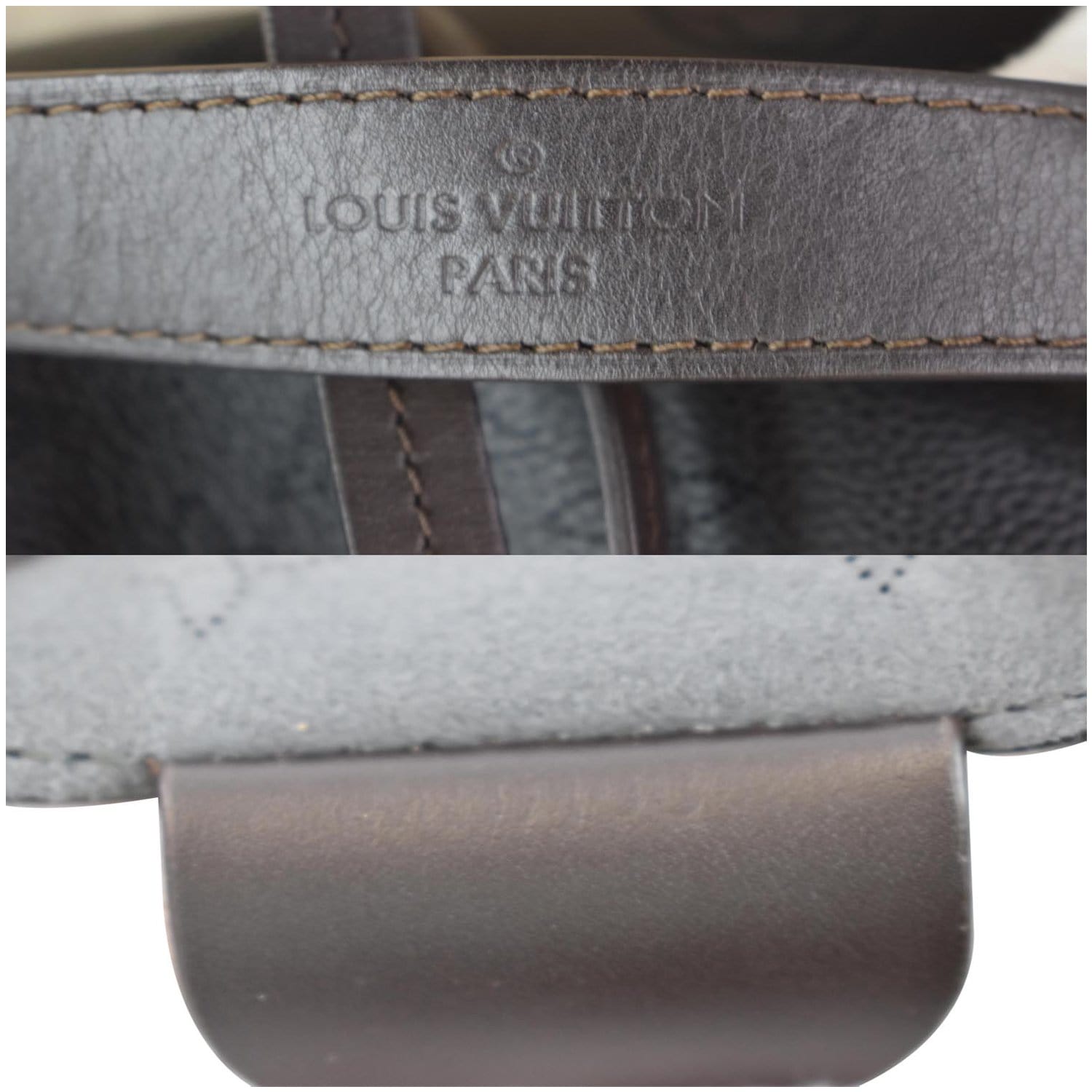 LOUIS VUITTON Girolata Monogram Mahina Leather Shoulder Bag Black