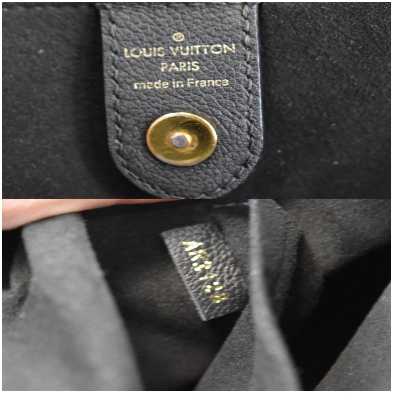 LOUIS VUITTON Lockmeto Calfskin Leather Tote Bag Black
