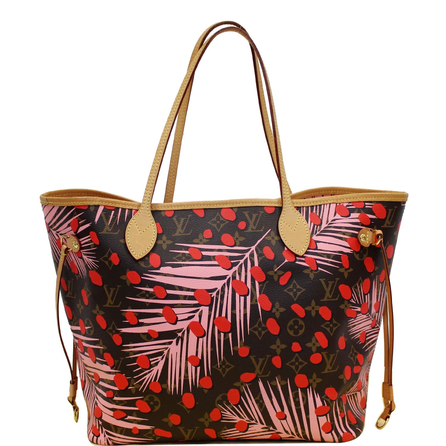LOUIS VUITTON Neverfull MM Monogram Jungle Dot Shoulder Bag Brown