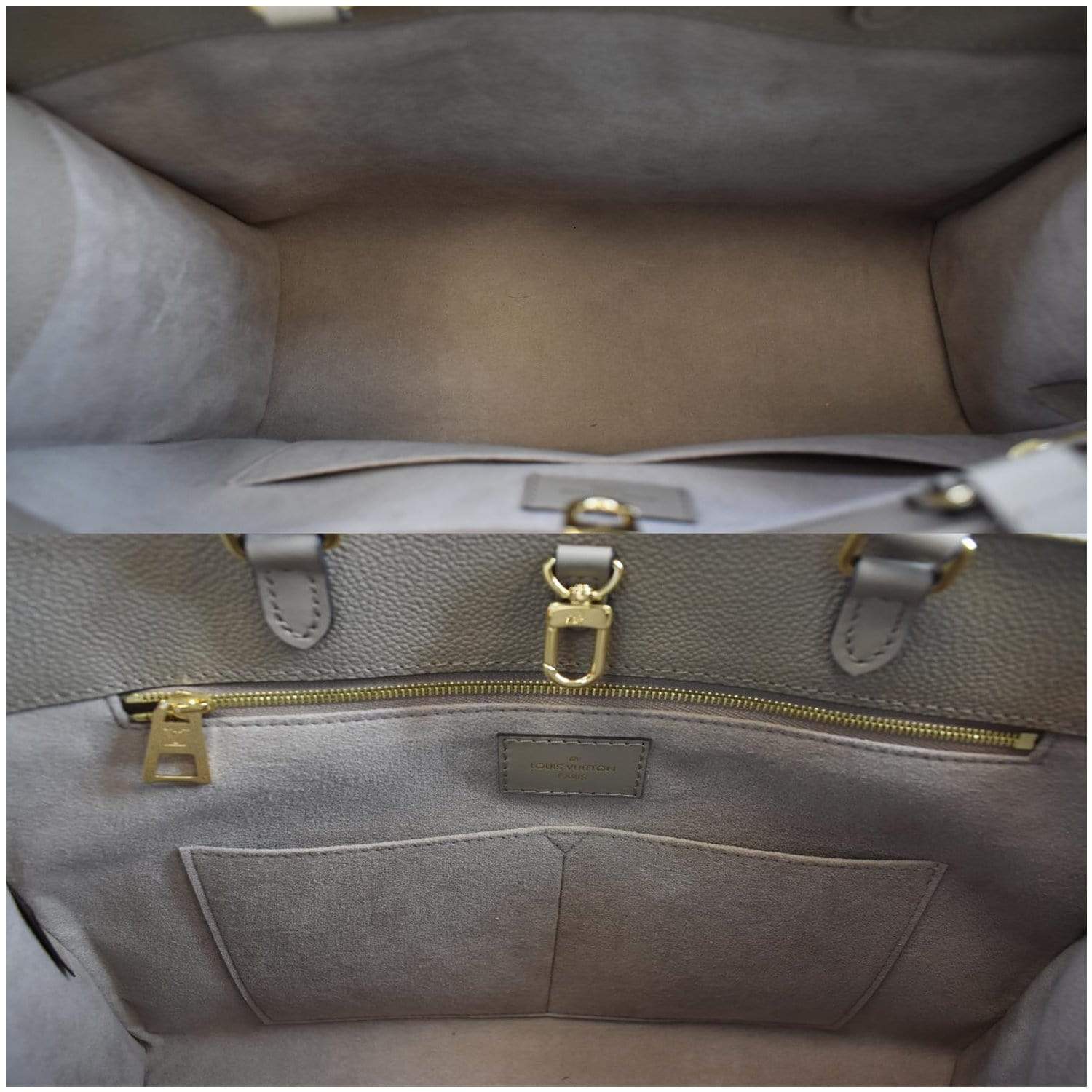 LOUIS VUITTON Onthego MM Monogram Empreinte Shoulder Bag Tourterelle