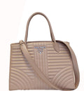 PRADA Diagramme Leather Tote Shoulder Bag Nude