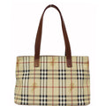 BURBERRY Haymarket Check Canvas Tote Bag Multicolor