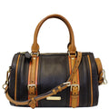 Burberry Alchester Bowling Leather Satchel Shoulder Bag Black