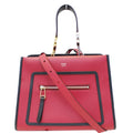 FENDI Runway Leather Tote Shoulder Bag Red